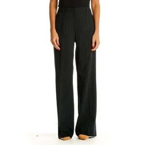 Antonio Melani Pants Womens 4 Black Pinstripe Stretch Wide Leg Workwear Office